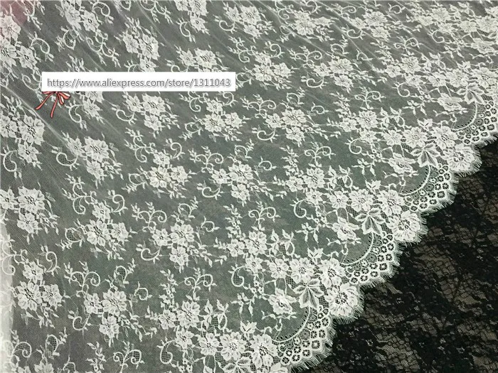3 м/лот французская кружевная ткань для ресниц 150 см белый черный Сделай Сам