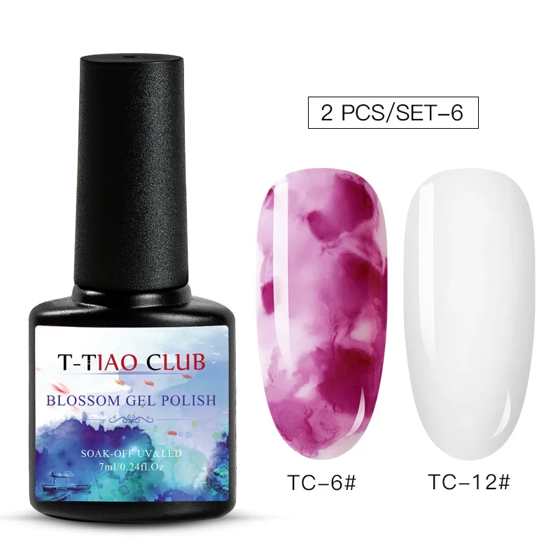 MZH04505 T-TIAO CLUB floming лак для ногтей 7 мл градиентные акварельные чернила красная фиолетовая для украшения ногтей лак для маникюра DIY Дизайн украшения - Цвет: MZH04505