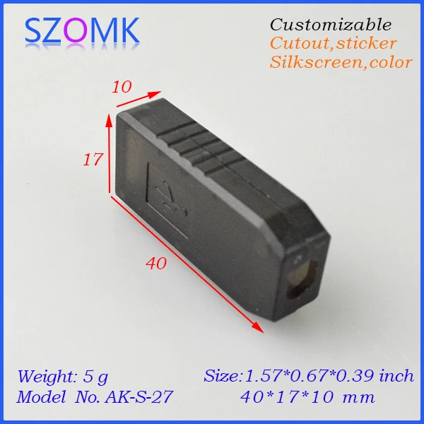 6 шт./лот пластиковый корпус mini usb в прозрачном цветном корпусе для электроники из