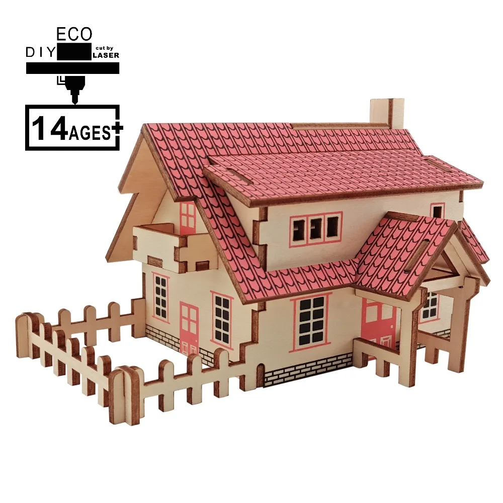 Маленький дом сделай сам 3D игрушки романтический деревянные головоломки