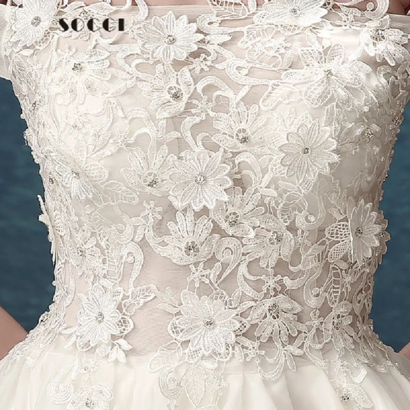 SOCCI Weekend французские Свадебные платья из органзы с вырезом лодочкой и