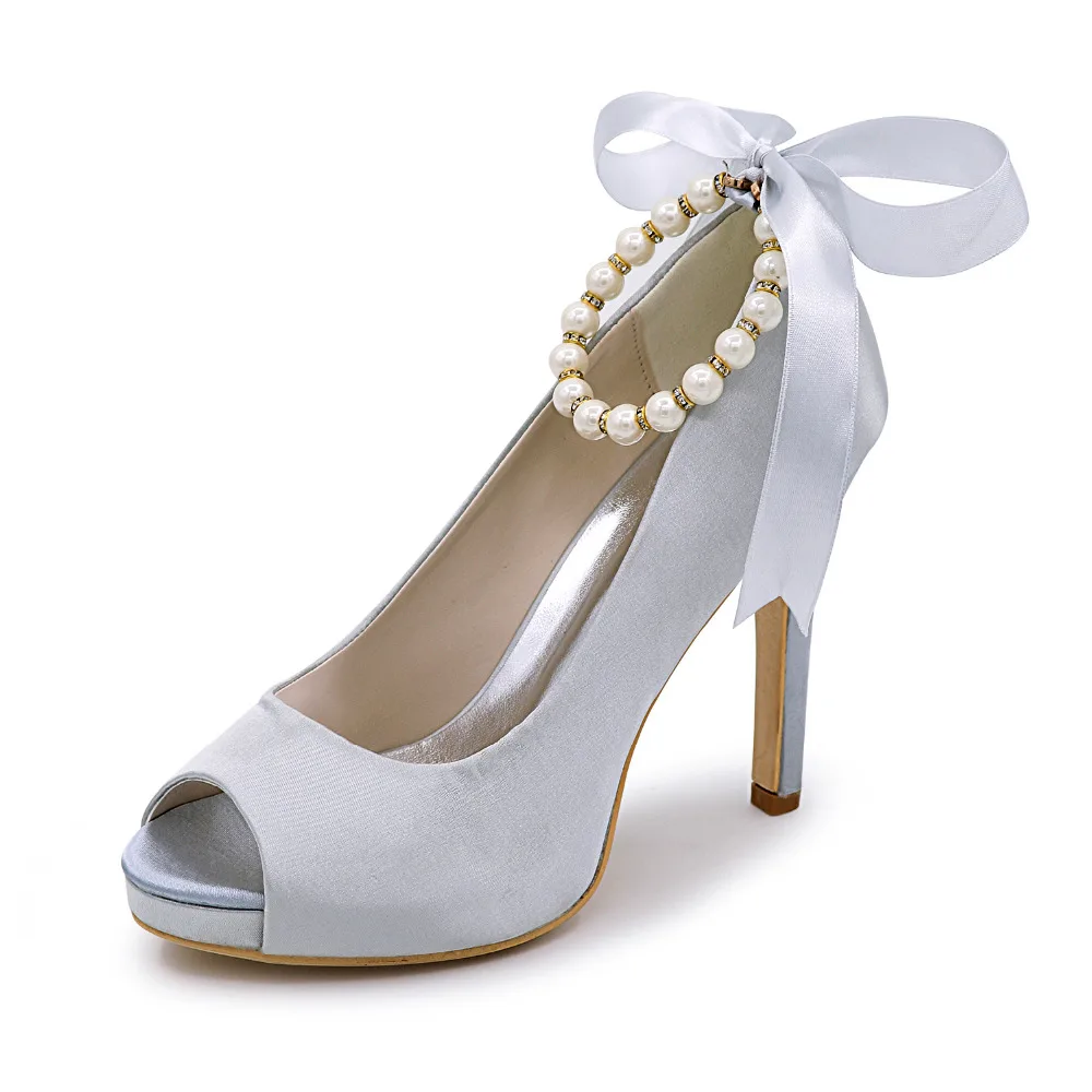 Creativesugar свадебные туфли на платформе с открытым носком жемчугом ремешком