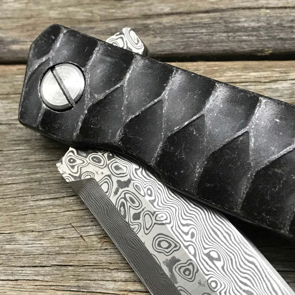 LDT Twosun бритвенный складной нож Damascu лезвие стальные ручки ножи для кемпинга выживания охотничий Карманный Флиппер Нож EDC инструменты