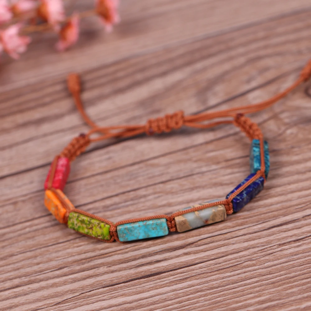 Бусы из натурального камня 7 Чакра Йога браслет новейший дизайн браслеты для