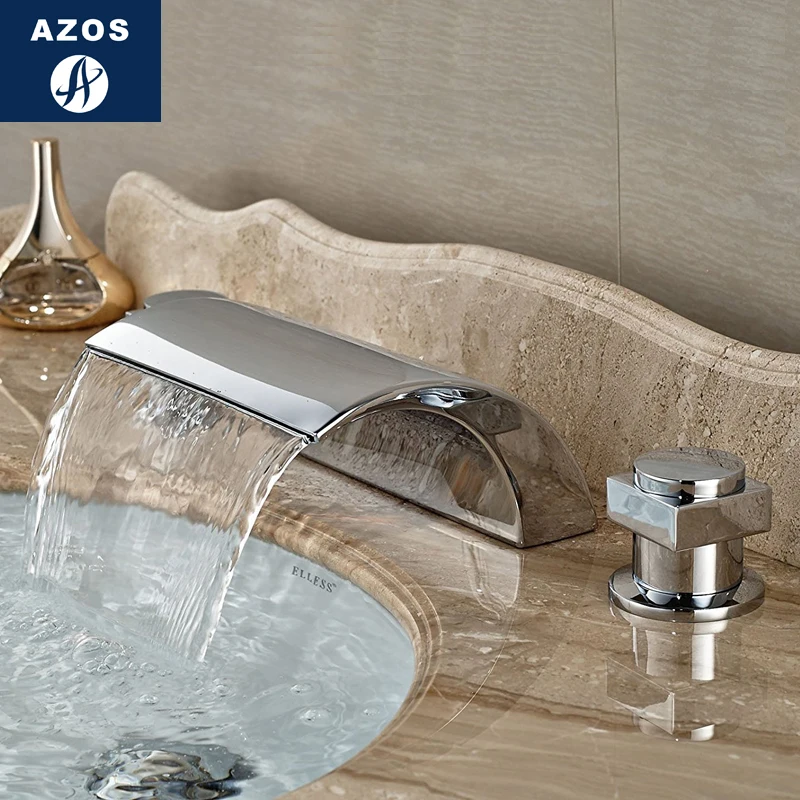 Azos Split FaucetWaterfall латунный хромированный переключатель холодной и горячей воды