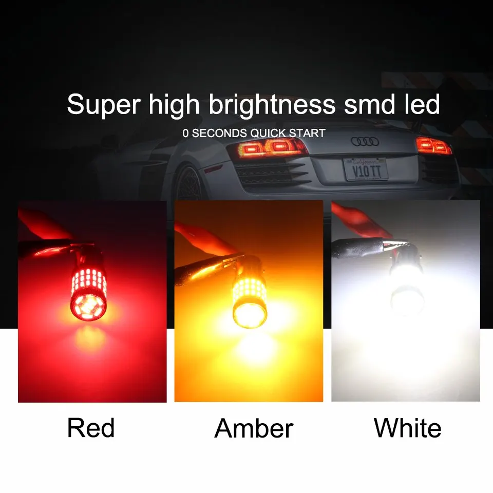 

NLpearl 2x Car Led Signal Lamp 12V 1156 BA15S P21W BAU15S PY21W Brake Light Reverse Light Turn Light R5W 1156 Led Canbus Bulb