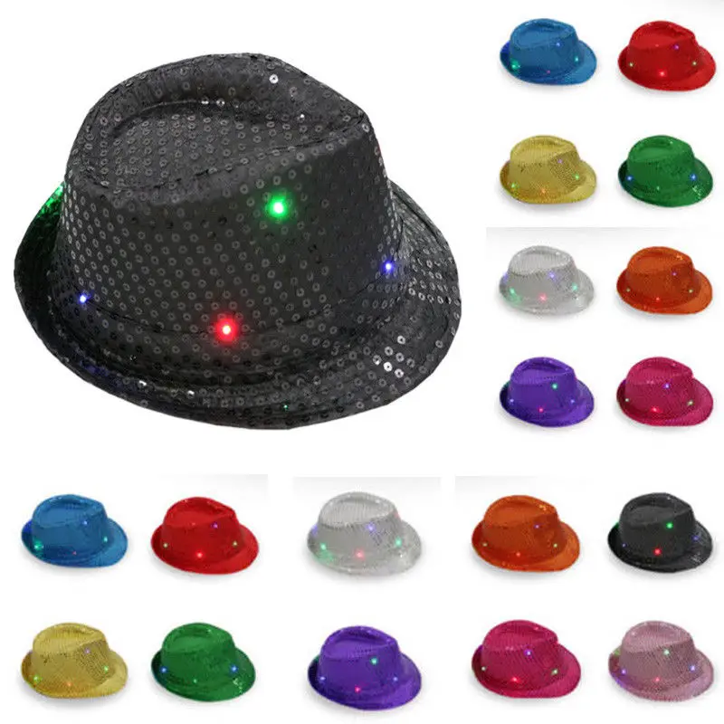 Шляпа-трилби для мужчин и женщин блестящая Федора с блестками танцев джазовых