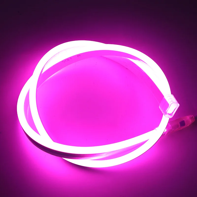 Purple Pink Светодиодная лента 12 В неоновый светильник RGB гибкая Водонепроницаемая Диодная лента постоянного тока низковольтный ленточный светильник s светодиодный светильник Ambi неоновая Светодиодная лента e JQ - Испускаемый цвет: Purple Pink