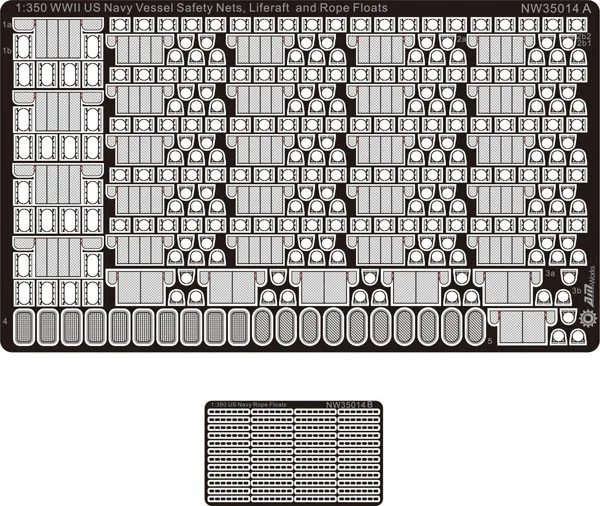 

1/350 WWII US Navy Liferafts, Safety Nets and Rope Floats