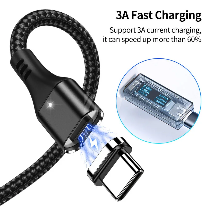 Кабель Micro USB YBD с магнитным зарядным устройством для Samsung iPhone/USB кабель Type c зарядки