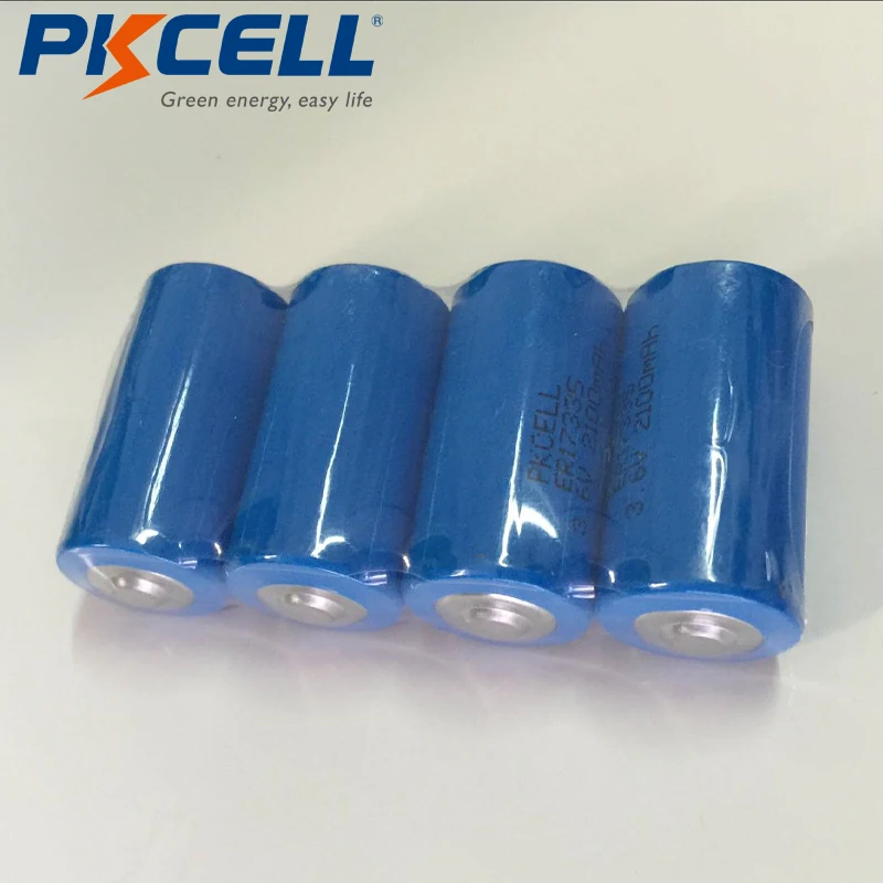 4 шт. PKCELL 3,6 V LiSOCl2 Батарея ER17335 2/3A Размеры 2100 мА/ч, корпус литий-ионного Батарея батареи Baterias для медицинского оборудования