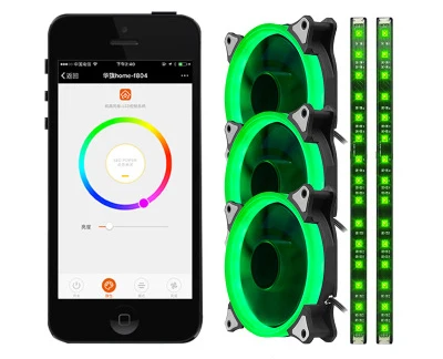 Aigo 3 шт. 12 В 6 Pin 120 мм корпус для компьютера RGB aura охлаждающий вентилятор набор светодиодный охладитель тихий вентилятор+ контроллер приложения+ 2 световых бара для ПК - Blade Color: A5 set
