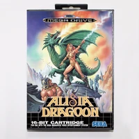 alisia dragoon game cartridge 16 bit md game card with retail box for sega mega drive for genesis