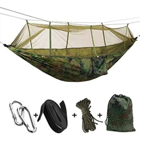 camo VILEAD 260*140 см походный гамак с москитом портативный стабильный высокопрочный каванский подвесной спальный походный кемпинг кроватка - Цвет: camo