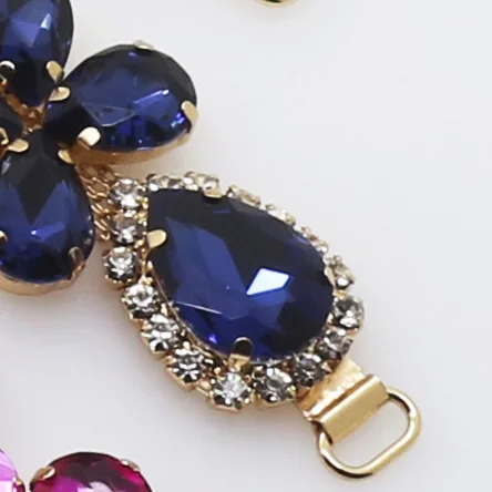 No.6 Royal blue Шарм 105 мм акриловая цепь пошив одежды «сделай сам» аксессуары металлические хрустальные стразы Соединительные элементы для бикини пряжка - Цвет: No.6 Royal blue