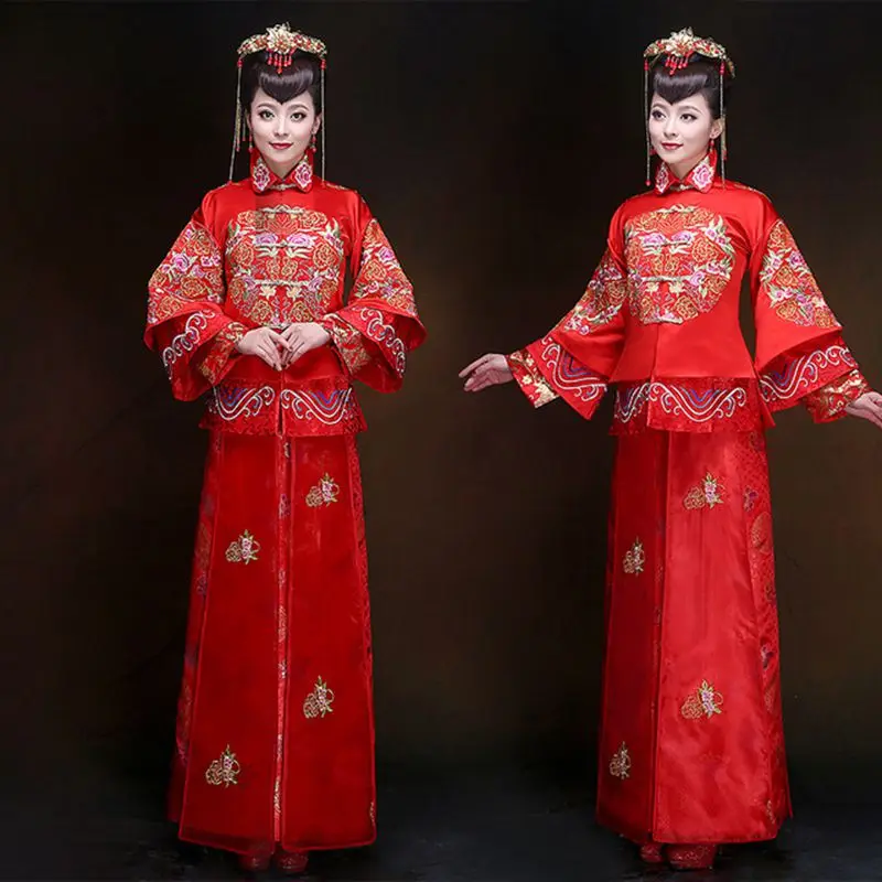 Китайский женский стиль Qipao Восточное искусственное атласное платье-Ципао с
