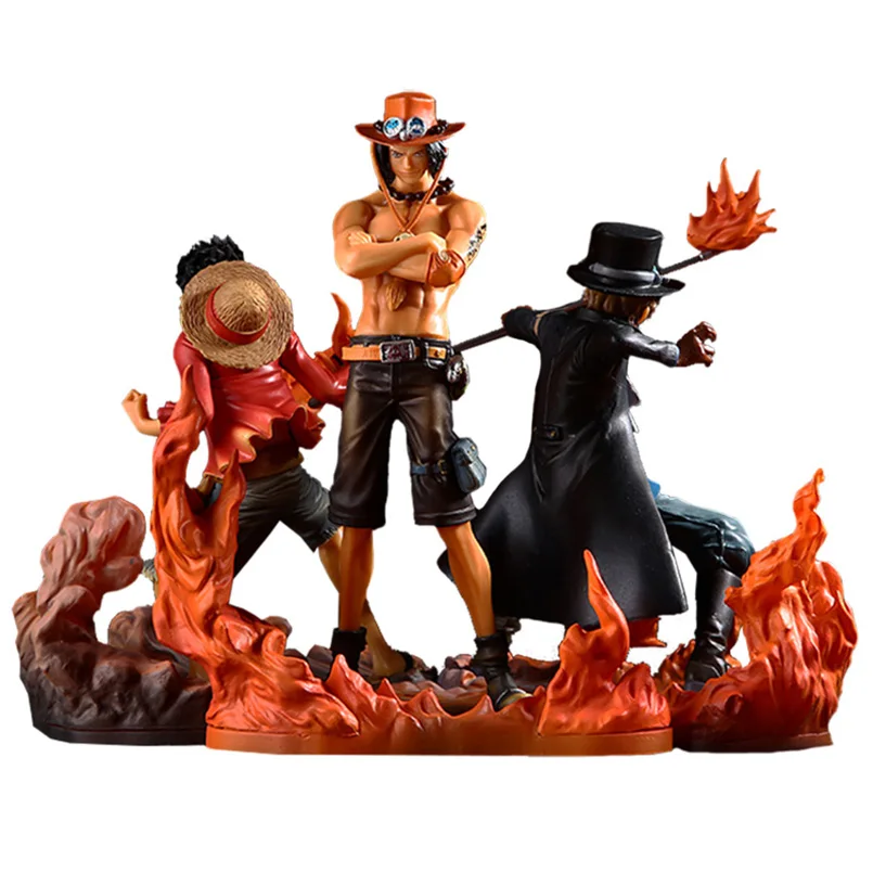 3 шт./компл. японское аниме одна штука фигурка Portgas Sabo Luffy ПВХ игрушки Луффи