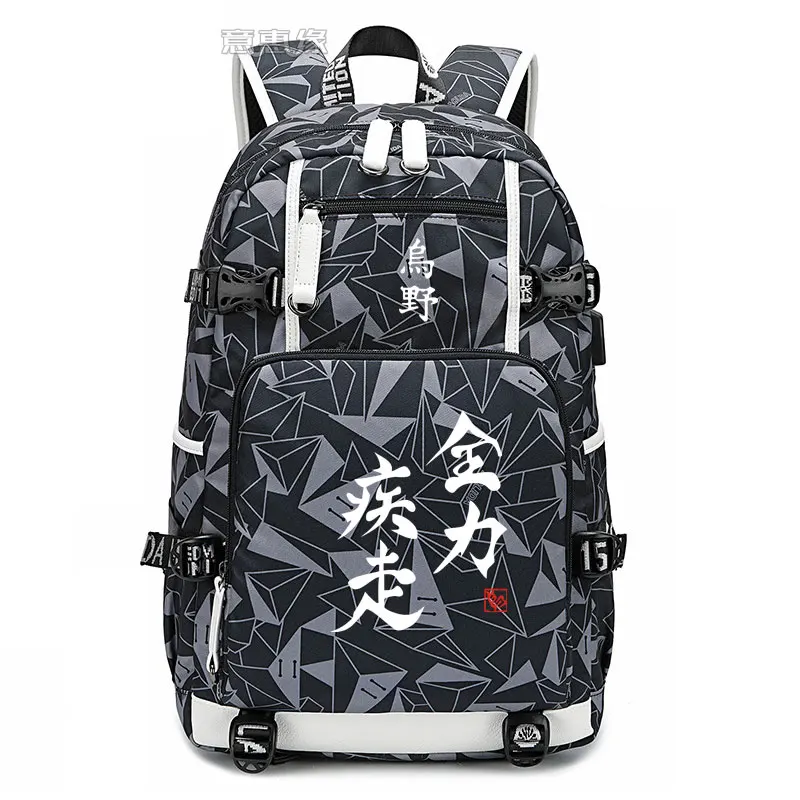 Haikyu рюкзак для студентов Mochila школьный рюкзак с принтом сумка для ноутбука мужские дорожные сумки usb зарядка ранец haikyuu Оксфорд рюкзаки