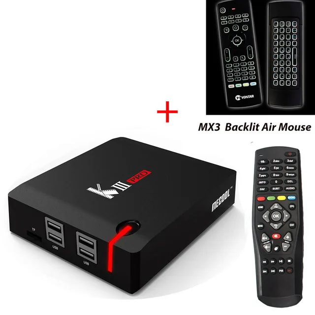 Add MX3 Backlit MECOOL KIII PRO DVB-S2 декодер DVB-T2 Android 7,1 ТВ приставка 3 Гб 16 Гб Amlogic S912 Восьмиядерный K3 Pro 4K Combo NEWCAMD Гибридный ТВ приставка - Цвет: Add MX3 Backlit
