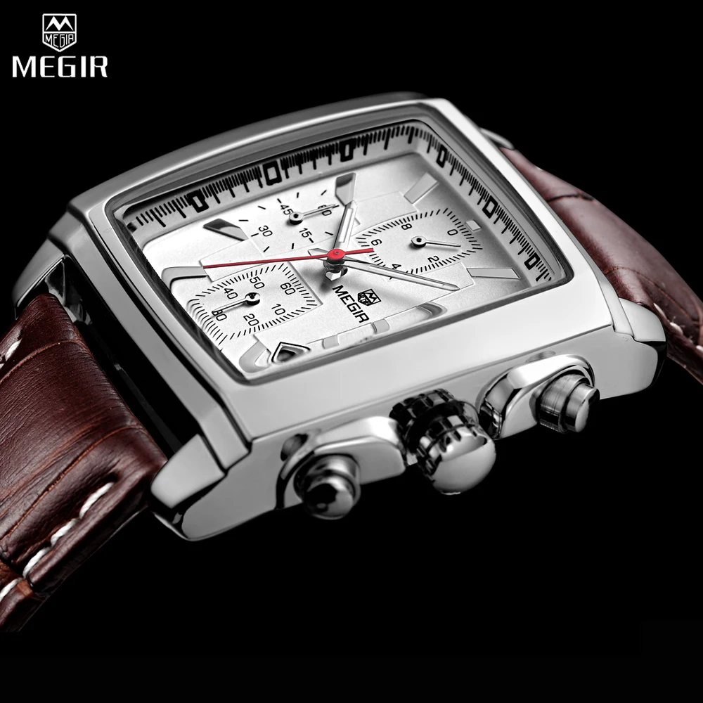 Часы MEGIR Мужские кварцевые в стиле милитари брендовые Роскошные Спортивные
