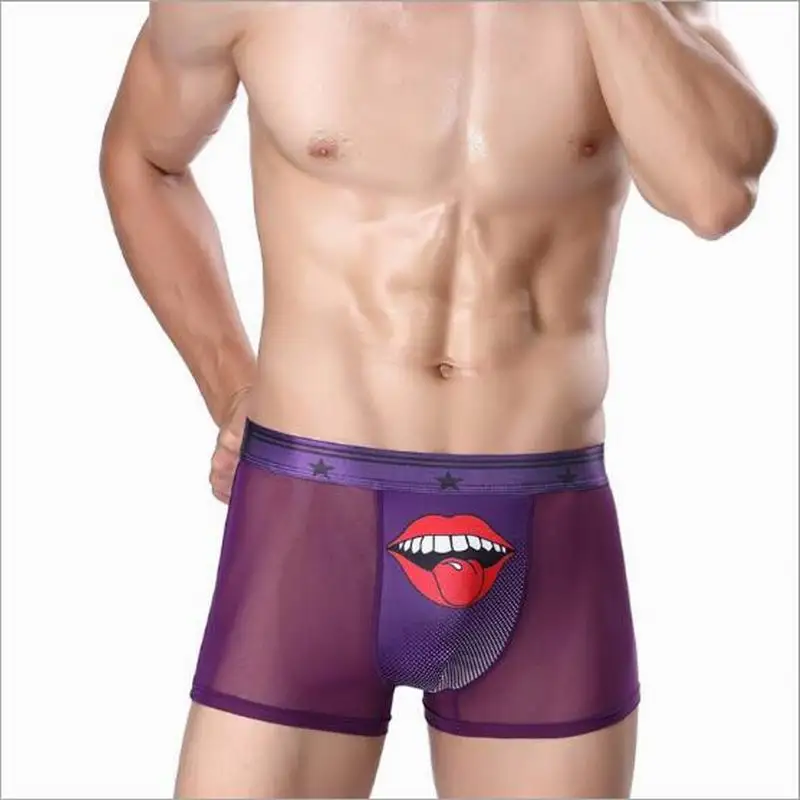 Мужские сексуальные шелковые Дышащие Боксеры Горячая Распродажа нижнее белье со