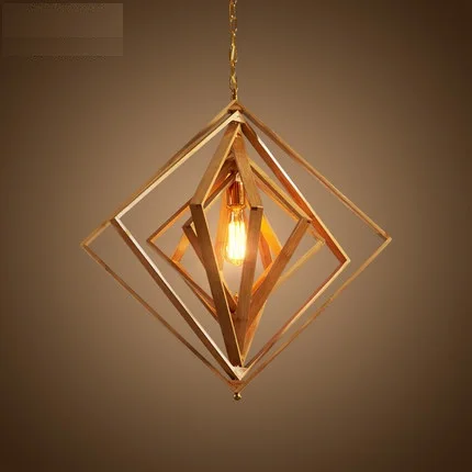 DIY Лофт стиль Дерево Бамбук Droplight Edison LED винтажные подвесные светильники столовая