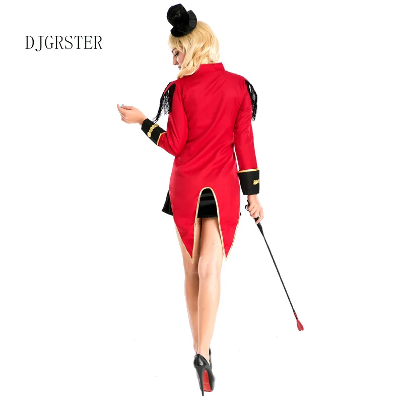 

DJGRSTER Women Halloween Ring Master Costumes Wild Animal Trainer Dress Suit Swallowtail dance Cosplay Stage Costumes for woman