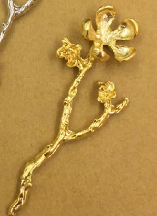Gold 10 шт. 58x22 мм Подвески в виде ветвей листьев DIY модное ожерелье браслет головной убор фурнитура Золотые Металлические Подвески для изготовления ювелирных изделий - Окраска металла: Gold
