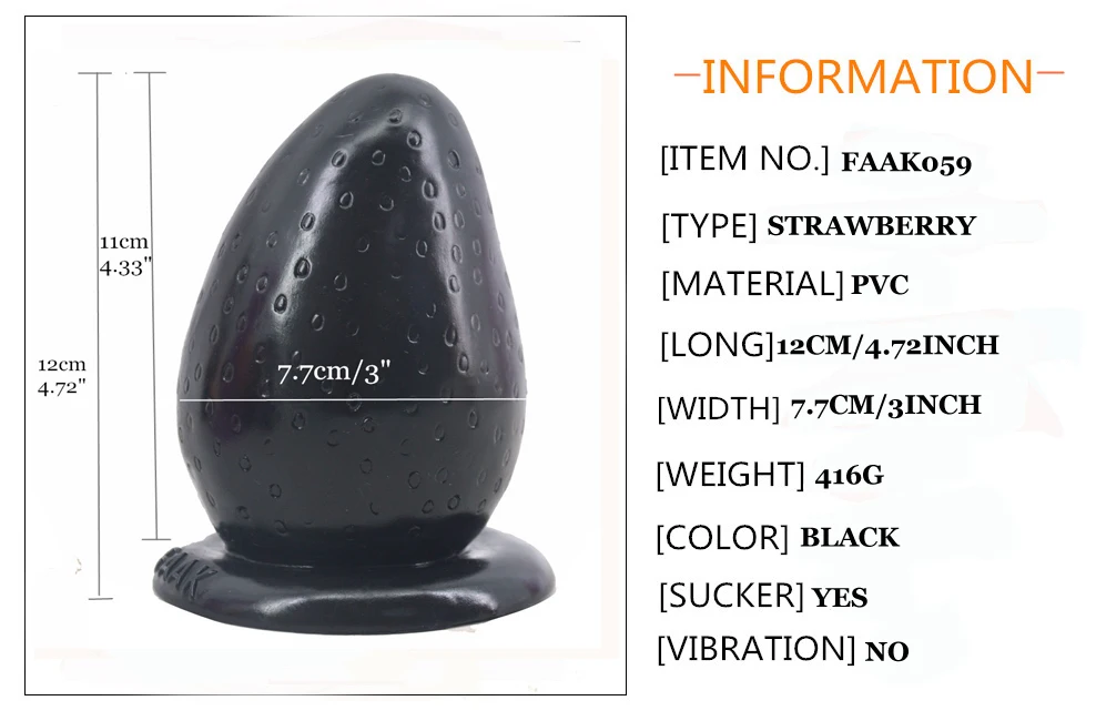 Большая Клубничная Анальная пробка W присоска G Spot фаллоимитатор со стимулятором