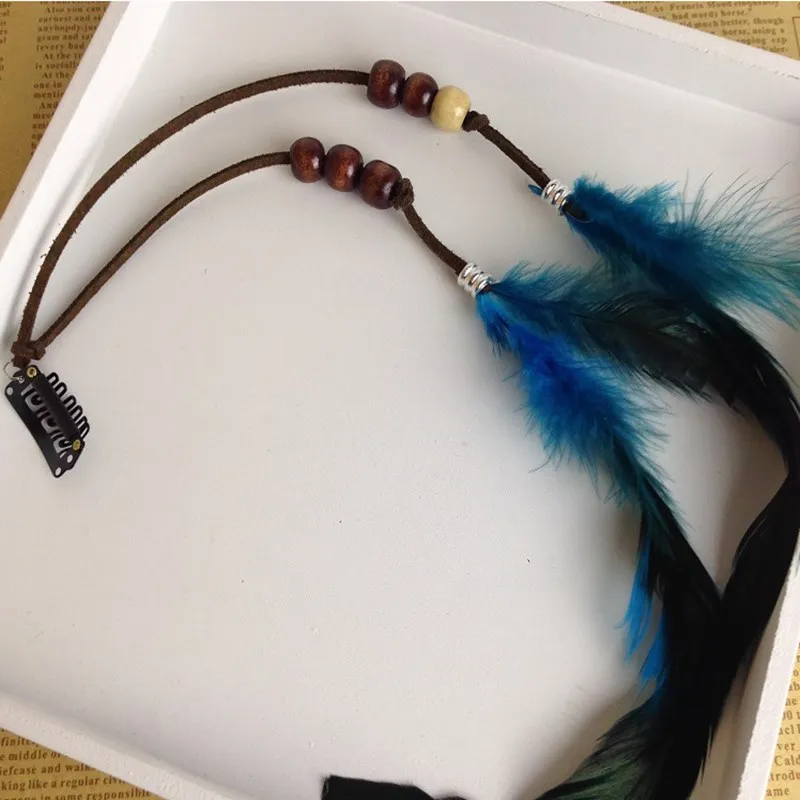 Женский аксессуар для волос в индийском стиле с перьями и кисточками|Шпильки