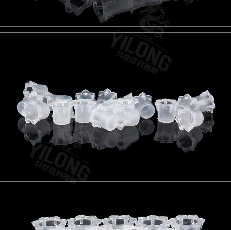1000pc M Plastic Disposable Microblading Tattoo Ink Cups Permanent Makeup Pigment Clear Holder Container Cap Tattoo Accessory