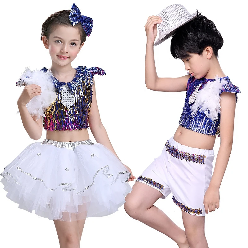 

Girl Boy Hip Hop Dance Costume for School Competition Children Jazz Dance Dance Dress Kids Stage Performance Dance Wear 90