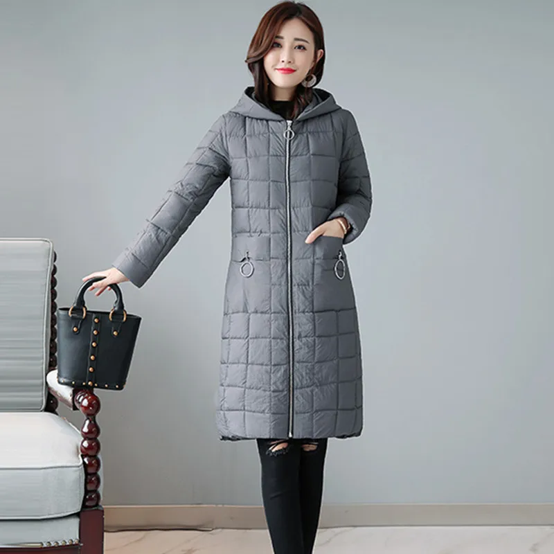 Хлопок-стеганая куртка женский средней длины раздел 2018 Зимние удобные теплые с