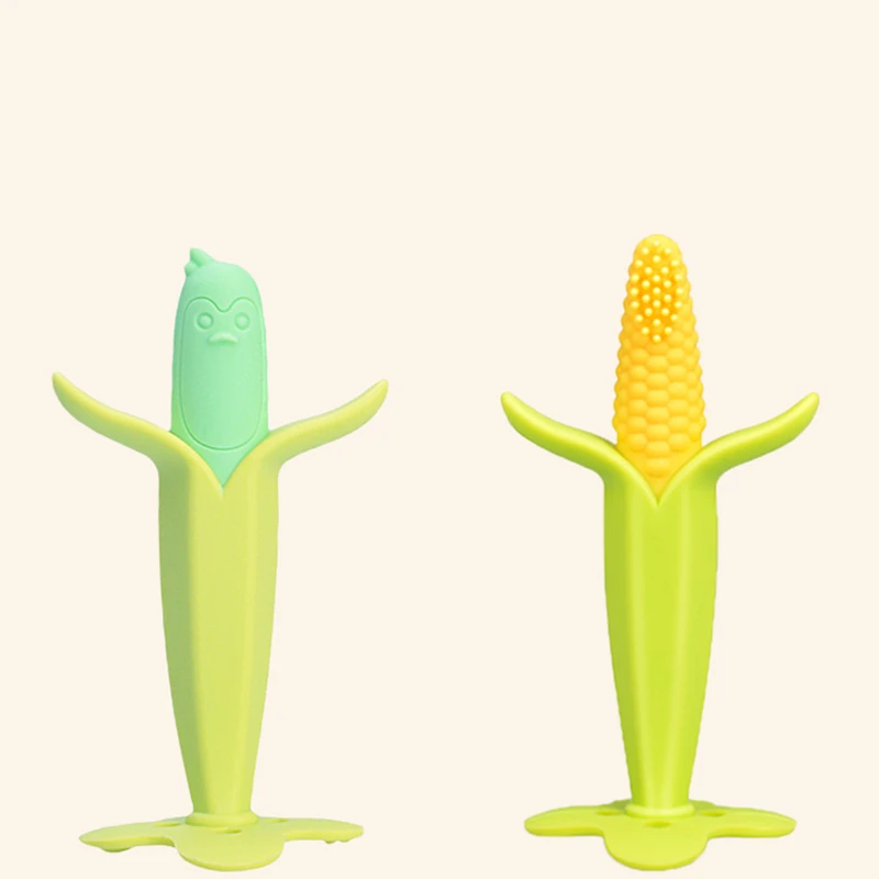 Детская силиконовая учебная зубная щетка BPA Free Corn Shaped безопасный Прорезыватель