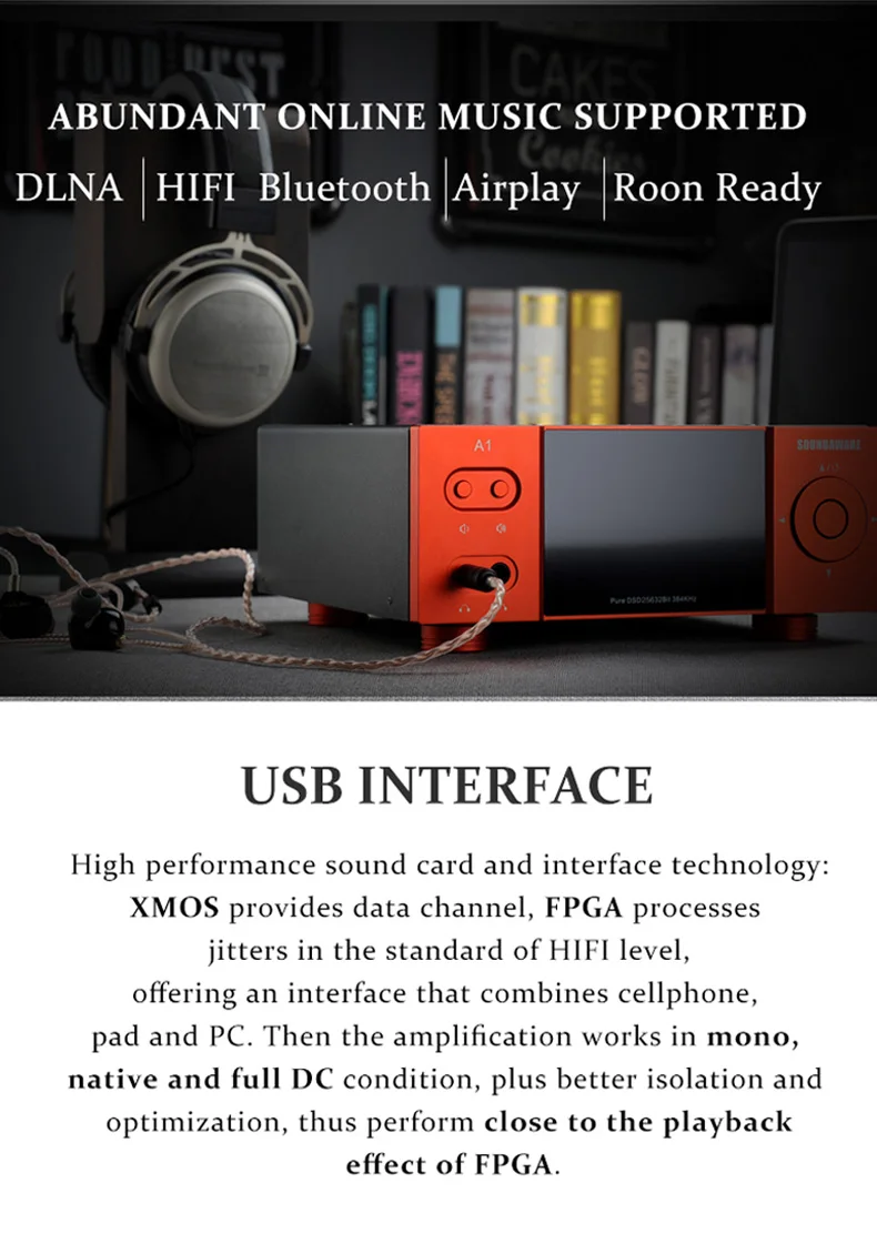 R-077 SOUNDAWARE A1 Национальный HIFI потоковый музыкальный плеер Многофункциональный встроенный настольный с ЦАП двойной усилитель для наушников