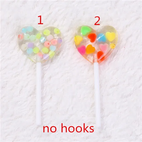 no hooks 12 шт. 71*25 мм разноцветный леденец, амулеты с плоской задней стороной, блестящая Конфета из смолы, кабошоны для кулона, ожерелья, сережек, сделай сам - Окраска металла: no hooks