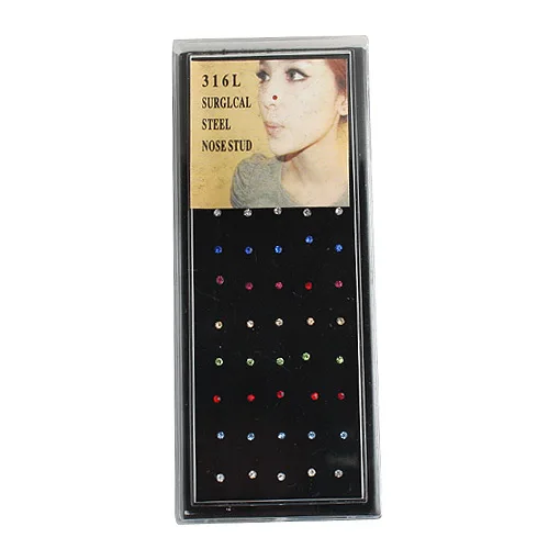 40 шт./комплект женские и мужские серьги гвоздики в стиле панк|rhinestone nose ring|nose ringnose