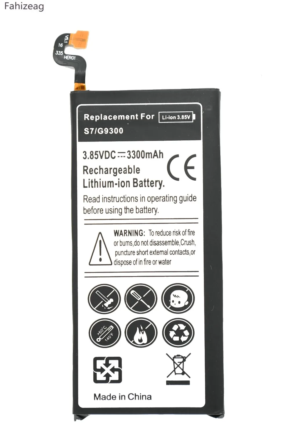 Fahizeag 5 шт. 3300 мАч EB-BG930ABE для замены батареи Samsung Galaxy S7 G9300 SM-G930 G930V G930A G930T | Мобильные