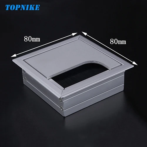 80x80mm TOPNIKE 80 мм 160 мм 275 мм компьютерный стол проволочное отверстие крышка из цинкового сплава квадратная линия отверстие крышка стол кабель выход порт резьба крышка - Цвет: 80x80mm
