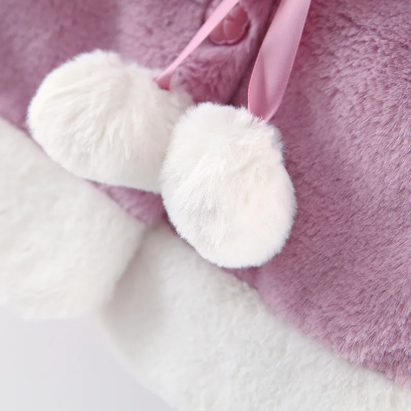 

Dulce Amor Girls Christmas Coat Cloak Winter Baby Girls Christmas Elk Hooded Outerwear With Ball Baby Kid Warm New Year Clothing