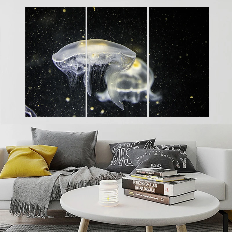 3 шт. Красивая Медуза постер животное Картина на холсте настенный художественный