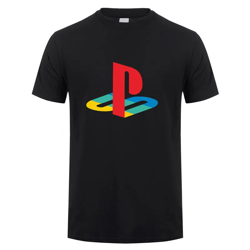 Black Playstation футболка мужские топы Игра Новая мода короткий рукав футболки мужские футболки - Цвет: Black