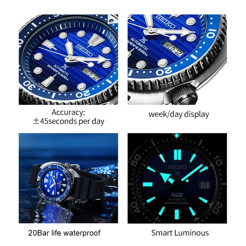 100% оригинал Seiko Для мужчин смотреть автоматические механические смарт световой 20