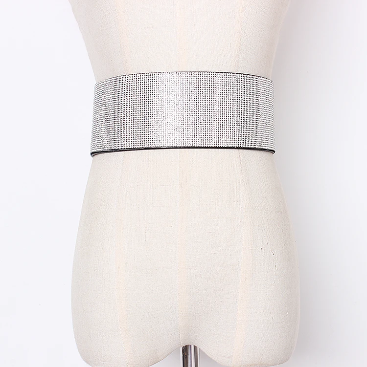 

Women's runway fashion blingbiling diamonds Cummerbunds female Dress Corsets Waistband Belts decoration wide belt R1429