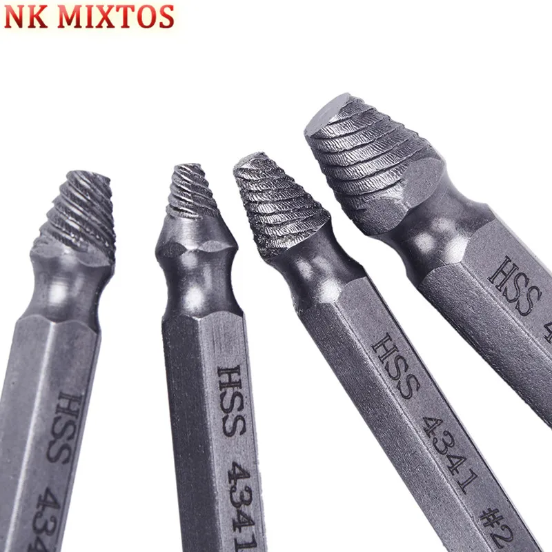 NK MIXTOS 4 шт./компл. двухсторонний экстрактор винтов сверла инструменты для