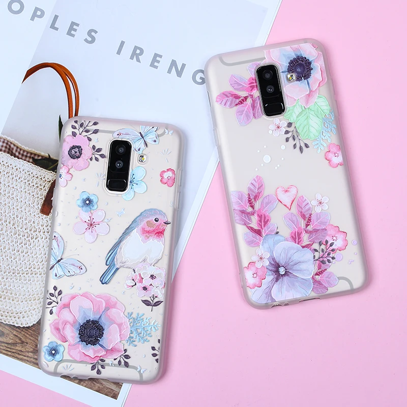 EIRMEON Flower Silicon Case For Samsung Galaxy S8 S7 Edge S9 Plus A5 2017 J2 J3 J5 J7 A3 A7 2016 A8 A6 J6 J4 2018 Cases |