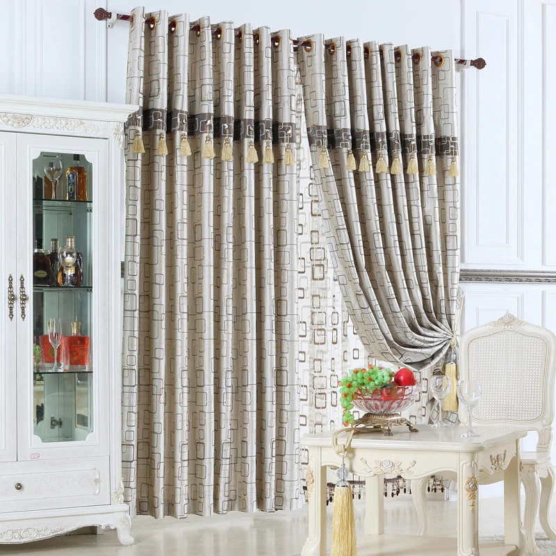 Занавеска качественный современный светильник желтая занавеска на окна зала