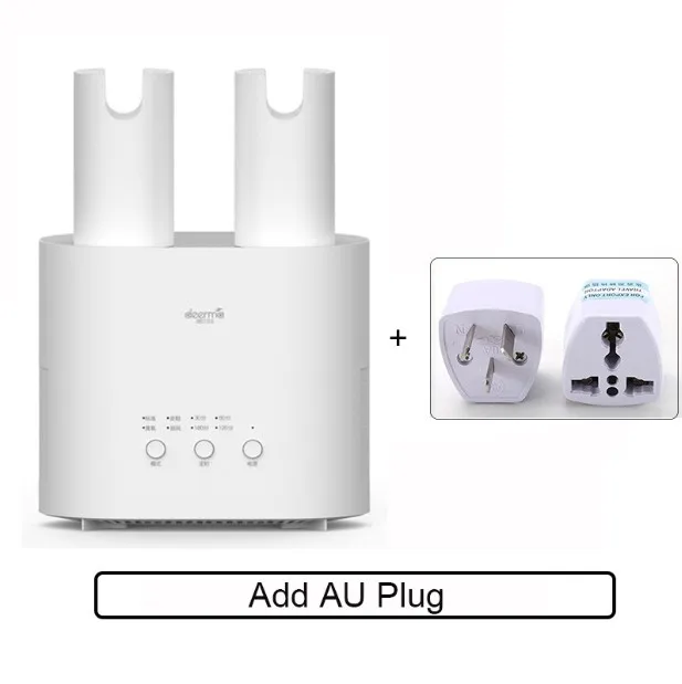 Add AU Plug Xiaomi mijia Deerma сушилка для обуви многофункциональная DEM-HX20 интеллектуальная Выдвижная многофункциональная стерилизация u-образная сухая обувь - Цвет: Add AU Plug
