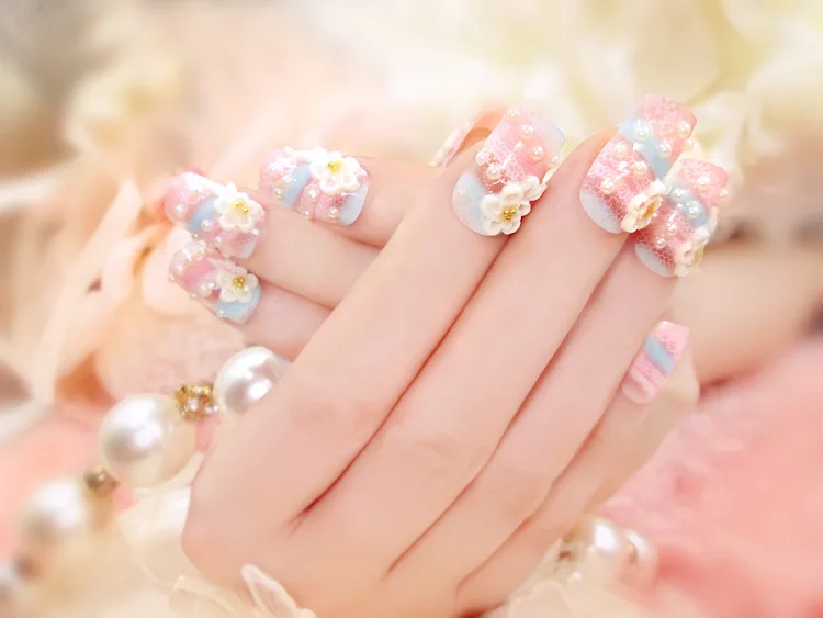 24 шт. товары для дизайна ногтей накладные ногти невесты пластырь искусства