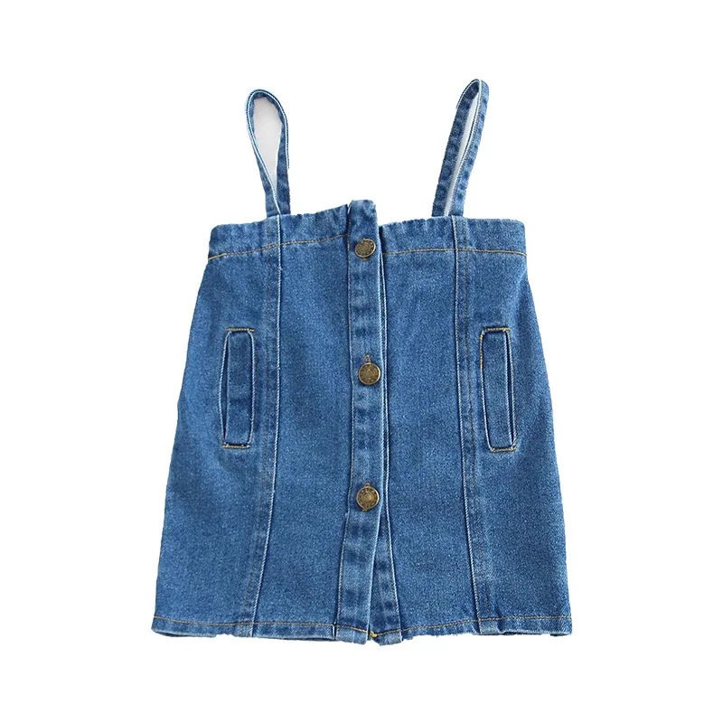 Летние комбинезоны для девочек платье одежда младенцев детские джинсовые платья